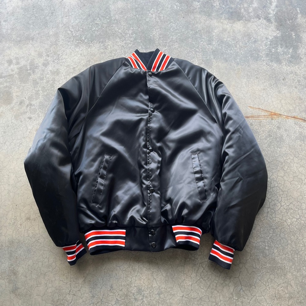 Vintage WestArk Idaho Falls Tigers Satin Varsity Jacket Mens Medium Black USA